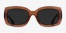 Courteney Clear Brown PlasticSunglass Frames from EyeBuyDirect, Front View