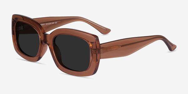 Clear Brown Courteney -  Plastic Sunglasses