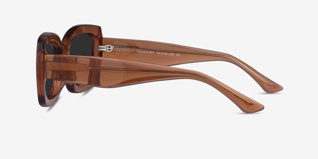Courteney Clear Brown PlasticSunglass Frames from EyeBuyDirect, Side View