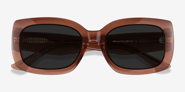 Courteney Clear Brown PlasticSunglass Frames from EyeBuyDirect, Closed View