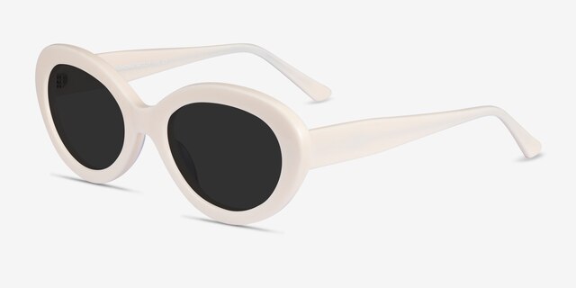 Alexandra Beige AcetateSunglass Frames from EyeBuyDirect, Angle View