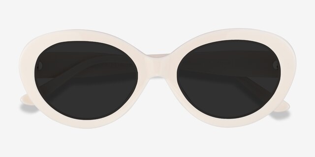 Alexandra Beige AcetateSunglass Frames from EyeBuyDirect, Closed View