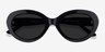 Alexandra Black Zebra AcetateSunglass Frames from EyeBuyDirect, Closed View