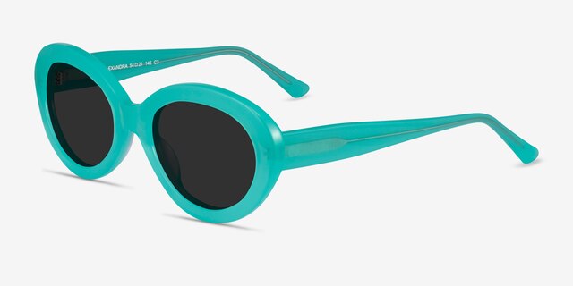 Alexandra Teal AcetateSunglass Frames from EyeBuyDirect, Angle View
