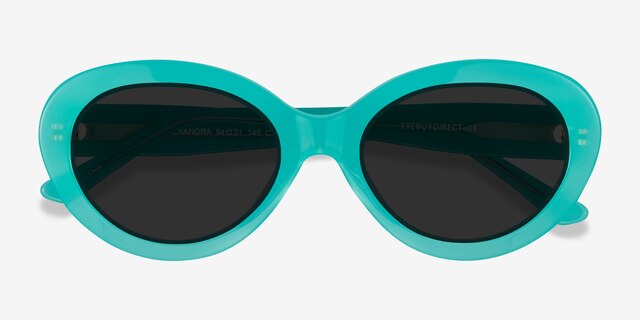 Alexandra Teal AcetateSunglass Frames from EyeBuyDirect, Closed View