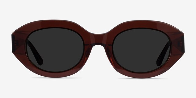 Swan Clear Brown AcetateSunglass Frames from EyeBuyDirect, Front View