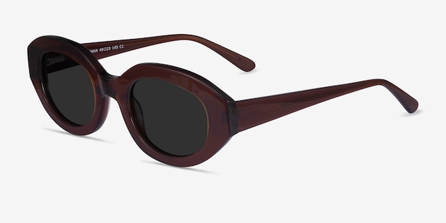 Swan Clear Brown AcetateSunglass Frames from EyeBuyDirect, Angle View