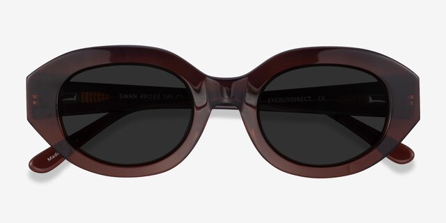 Swan Clear Brown AcetateSunglass Frames from EyeBuyDirect, Closed View