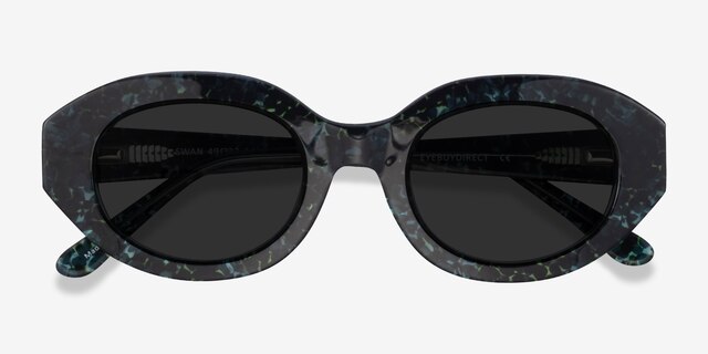 Swan Fleuries AcétateSoleil de Lunette de vue d'EyeBuyDirect, Vue Rapprochée