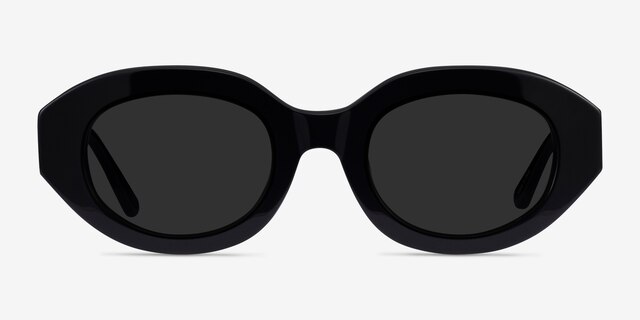 Swan Black AcetateSunglass Frames from EyeBuyDirect, Front View