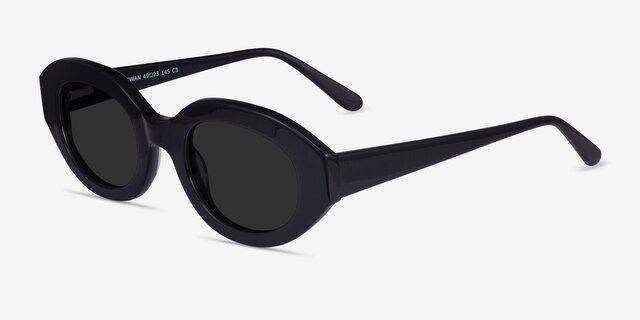 Swan Black AcetateSunglass Frames from EyeBuyDirect, Angle View