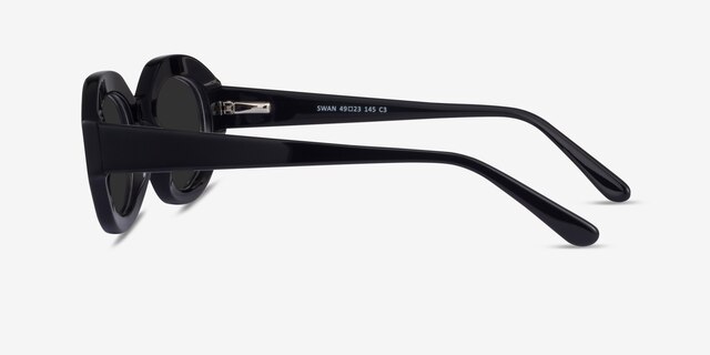 Swan Black AcetateSunglass Frames from EyeBuyDirect, Side View