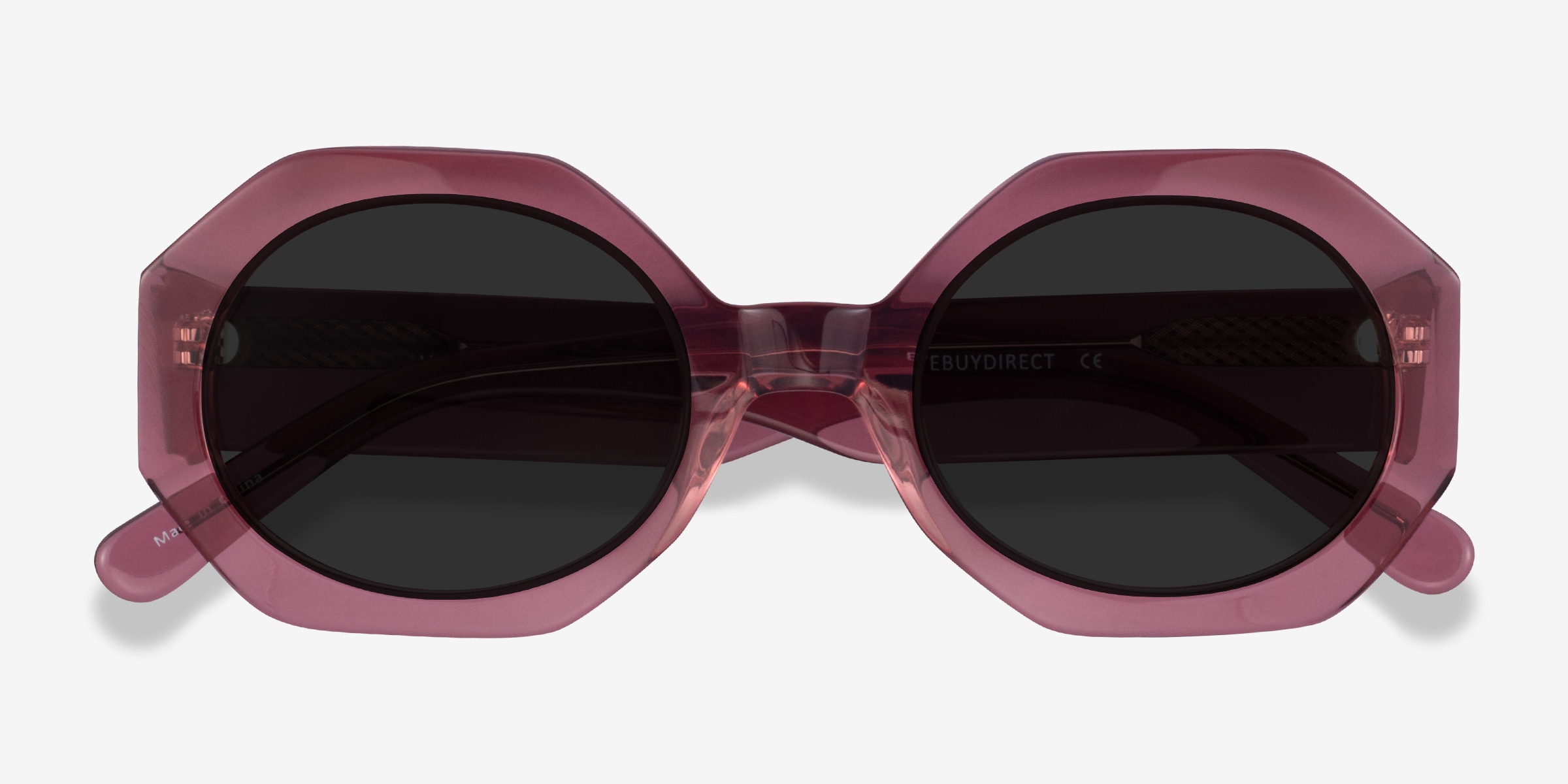 Clear Purple geometric Acetate sunglasses Online Full Rim Vitamin 1.6 Basic Tint Lenses