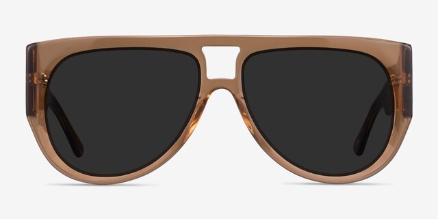 Southwest Clear Brown AcetateSunglass Frames from EyeBuyDirect, Front View