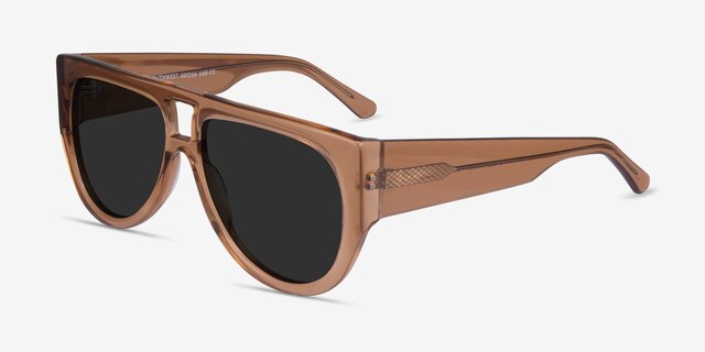 Southwest Clear Brown AcetateSunglass Frames from EyeBuyDirect, Angle View
