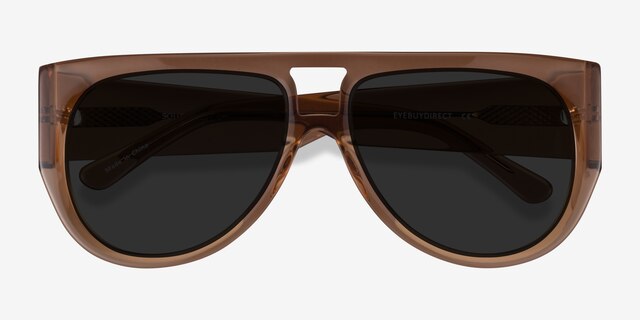 Southwest Clear Brown AcetateSunglass Frames from EyeBuyDirect, Closed View