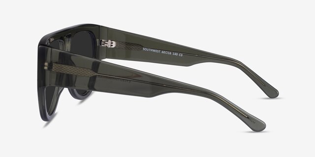 Southwest Clear Green AcetateSunglass Frames from EyeBuyDirect, Side View