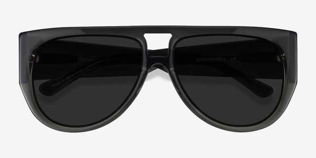 Southwest Clear Green AcetateSunglass Frames from EyeBuyDirect, Closed View