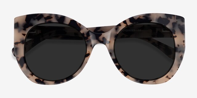 June Ivory Tortoise AcetateSunglass Frames from EyeBuyDirect, Closed View
