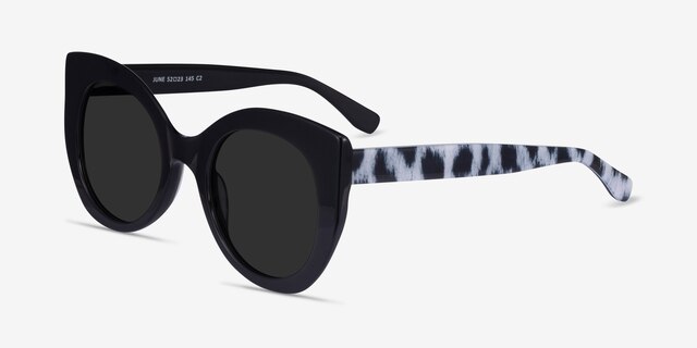 June Black AcetateSunglass Frames from EyeBuyDirect, Angle View