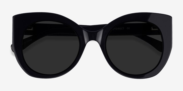 June Black AcetateSunglass Frames from EyeBuyDirect, Closed View