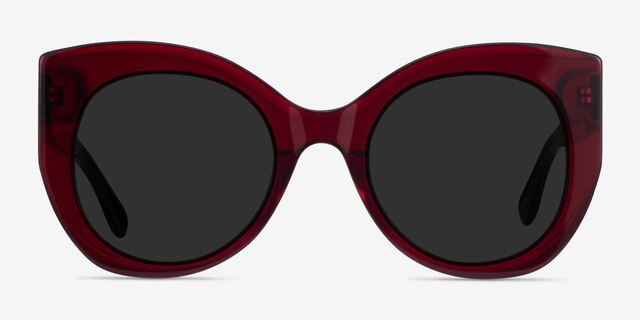 June Burgundy AcetateSunglass Frames from EyeBuyDirect, Front View