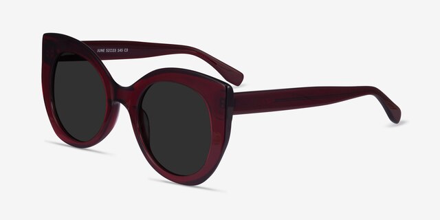 June Burgundy AcetateSunglass Frames from EyeBuyDirect, Angle View
