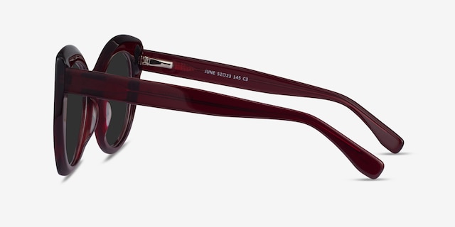 June Burgundy AcetateSunglass Frames from EyeBuyDirect, Side View
