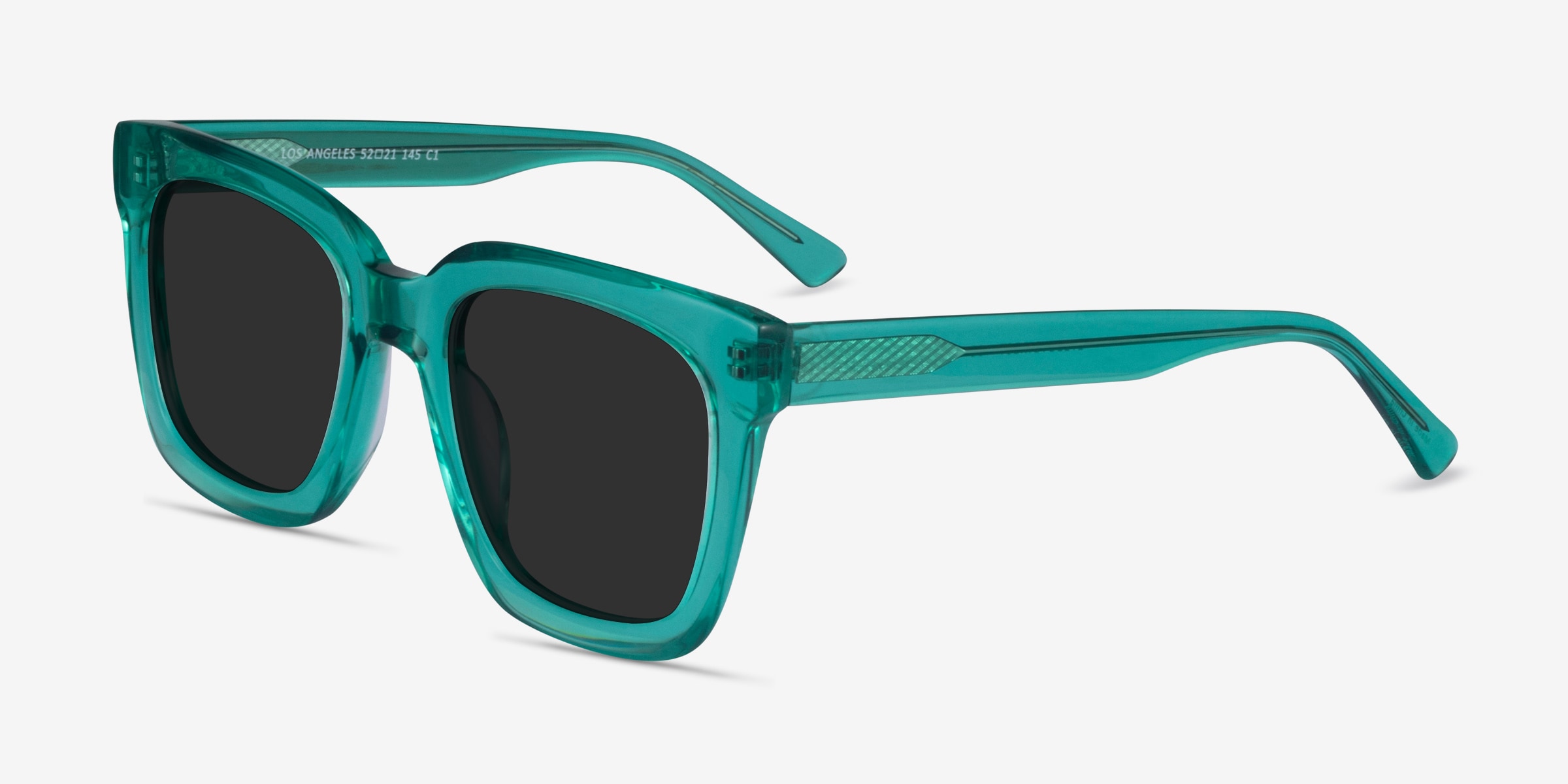Los Angeles - Square Clear Green Frame Prescription Sunglasses 