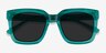 Los Angeles Clear Green AcetateSunglass Frames from EyeBuyDirect, Closed View