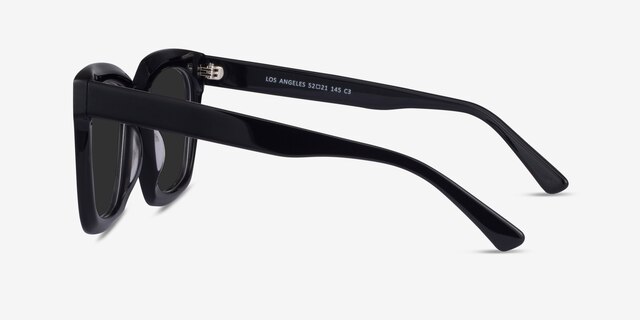 Los Angeles Black AcetateSunglass Frames from EyeBuyDirect, Side View