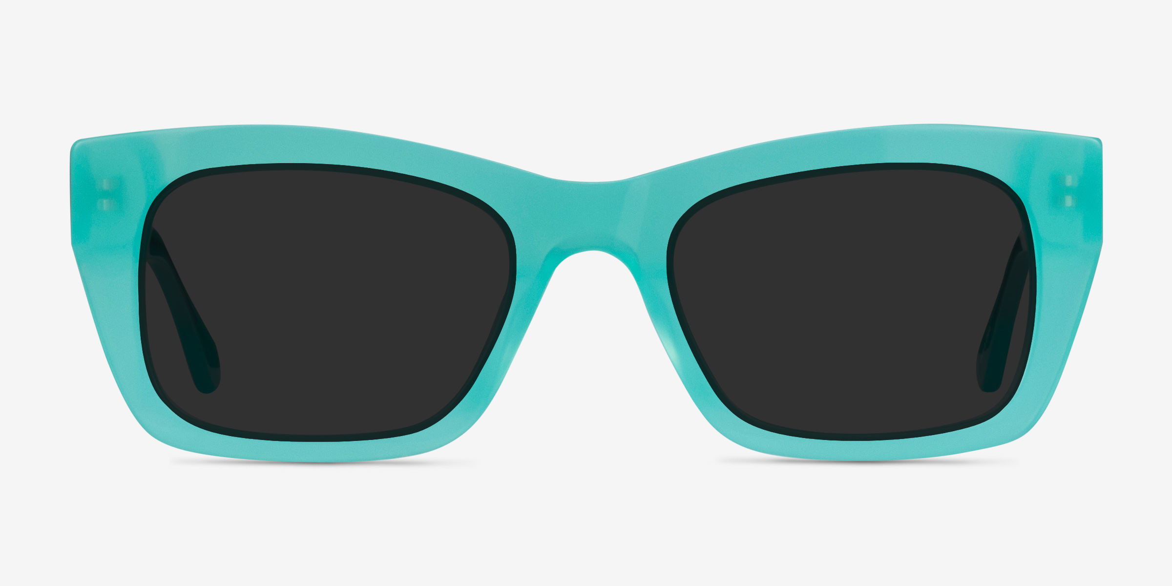 Because - Rectangle Turquoise Frame Sunglasses For Women | Eyebuydirect