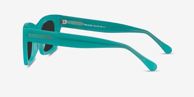 Because Turquoise AcetateSunglass Frames from EyeBuyDirect, Side View