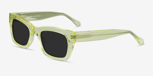 Because Clear Yellow AcetateSunglass Frames from EyeBuyDirect, Angle View
