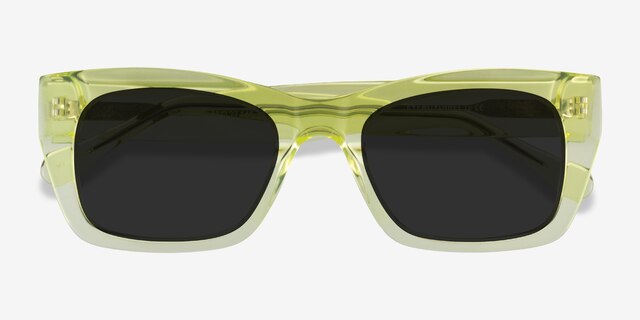 Because Clear Yellow AcetateSunglass Frames from EyeBuyDirect, Closed View