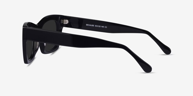 Because Black AcetateSunglass Frames from EyeBuyDirect, Side View