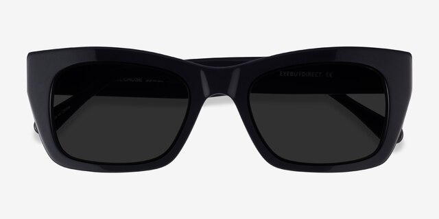 Because Black AcetateSunglass Frames from EyeBuyDirect, Closed View