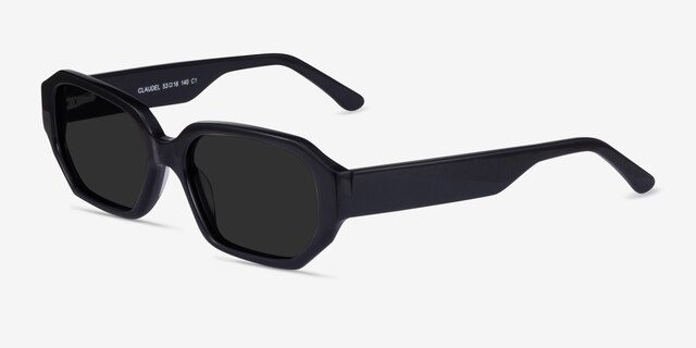 Claudel Black AcetateSunglass Frames from EyeBuyDirect, Angle View