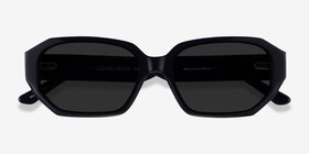 Claudel Noir Acétate Soleil de Lunette de vue d'EyeBuyDirect, Vue Rapprochée