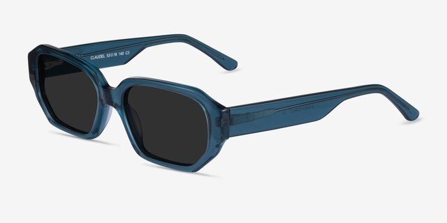 Claudel Teal AcetateSunglass Frames from EyeBuyDirect, Angle View