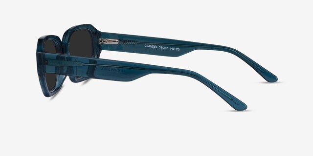 Claudel Teal AcetateSunglass Frames from EyeBuyDirect, Side View