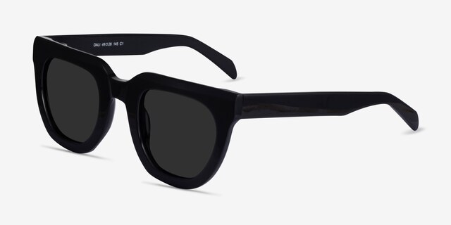 Dali Black AcetateSunglass Frames from EyeBuyDirect, Angle View