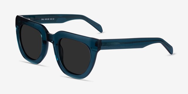 Dali Teal AcetateSunglass Frames from EyeBuyDirect, Angle View