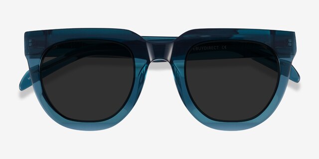 Dali Teal AcetateSunglass Frames from EyeBuyDirect, Closed View