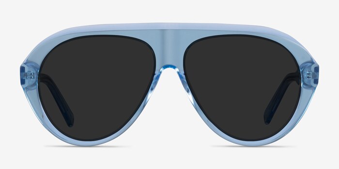 Map Clear Blue Acetate Sunglass Frames from EyeBuyDirect