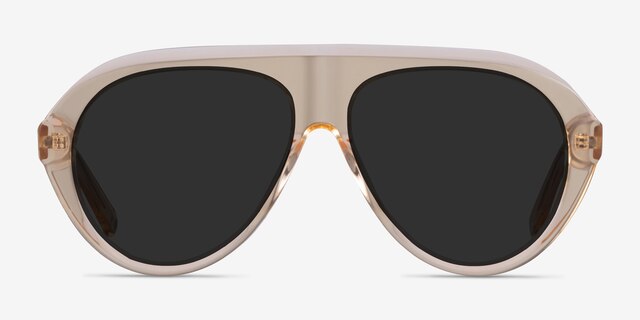 Map Clear Brown AcetateSunglass Frames from EyeBuyDirect, Front View
