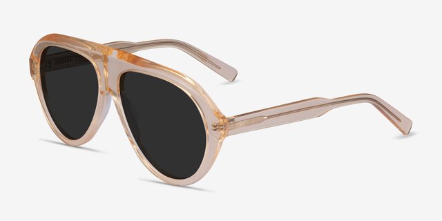 Map Clear Brown AcetateSunglass Frames from EyeBuyDirect, Angle View