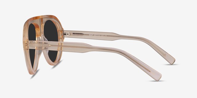 Map Clear Brown AcetateSunglass Frames from EyeBuyDirect, Side View