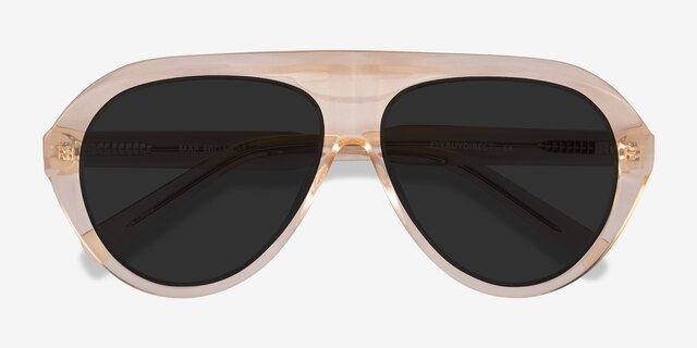 Map Clear Brown AcetateSunglass Frames from EyeBuyDirect, Closed View