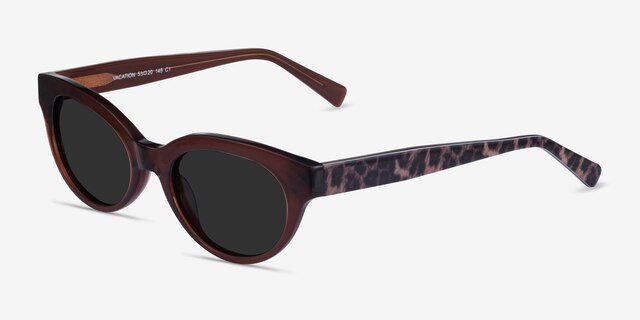 Vacation Clear Brown AcetateSunglass Frames from EyeBuyDirect, Angle View